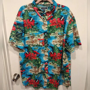 Club Room Men's Tropical Resort Print Hawaiian Button Down Shirt Sz XXL-Beach